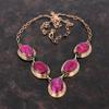 Faceted Kashmir Ruby Gemstone Necklace Copper Necklace Adjustable Chain Necklace Very Pretty Copper Jewelry Handmade Necklace Gift For Wife