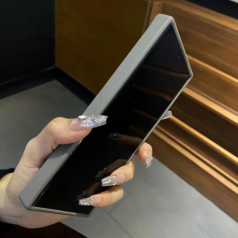 Складная подставка-кронштейн Магнитный чехол для беспроводной зарядки для Samsung S23 S24 S25 S26 Ultra Plus Матовый полупрозрачный Ударопрочный бампер