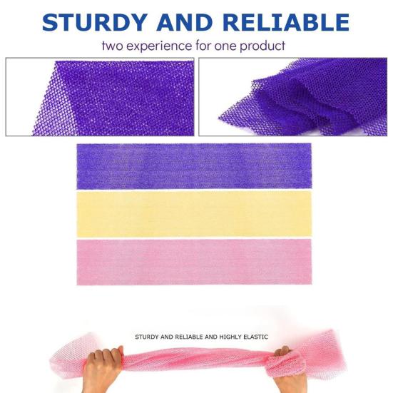 Мочалка для тела отшелушивающая полотенце африканская сетка губка быстросохнущая яркий цвет длинная мягкая нейлоновая мочалка для тела