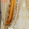 Light French Orange Flannel Lace Stitching Blackout Curtains for Living Room and Bedroom Products