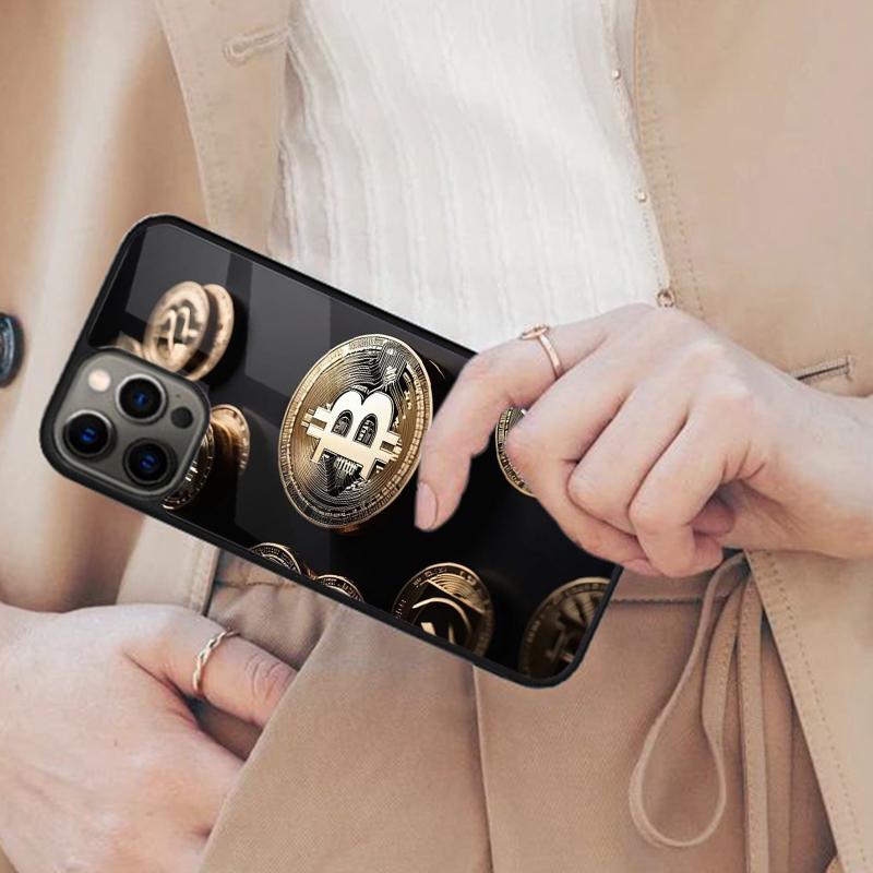 Криптовалюта Биткоин BTC Магнитный Чехол для Телефона ДЛЯ APPLE iPhone 17 Air 16 14 13 12 Pro Max 15 Plus Зарядка MagSafe Чехол
