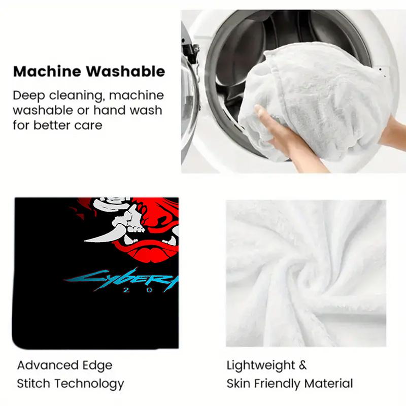 SAMURAI Cyberpunk 2077 2D Flat Pattern Flannel Blanket High quality All Seasons Warmth and Comfort Perfect for Christmas Gifts.NMT0928504
