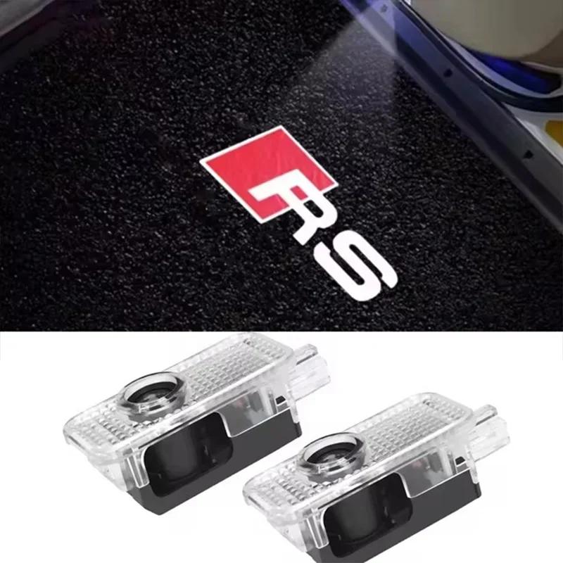 For Audi S S3 2PCS Led Car Door logo Welcome Light For Audi A4 B5 B6 B7 B8 B9 A1 A3 8V 8P 8L A6 C7 A5 A7 A8 Q3 Q5 Q7 TT S3 S6 Sline Quattro
