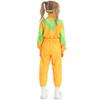 Ретро Диско Детский Желто-Зеленый Танцевальный Костюм - Слитный Спортивный Костюм