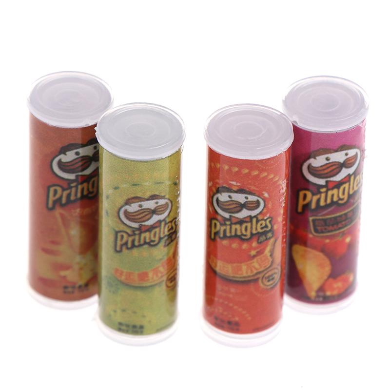 4Pcs/set 1:12 Dollhouse Miniature Food Potato Chips Bottles Dolls Kitchen Food