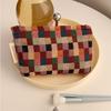 with Zipper Makeup Bag Color Plaid Key Case Portable Cosmetic Pouch  for Women Girls