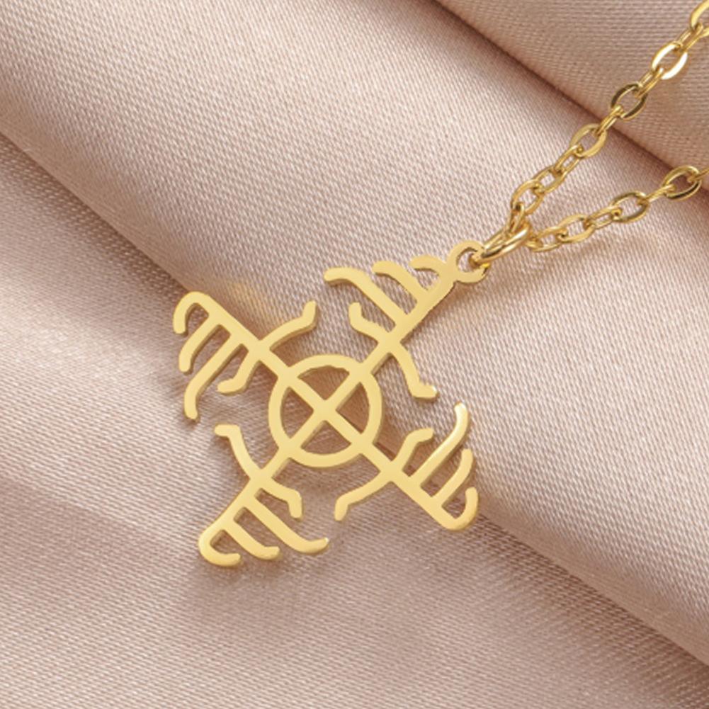 Ожерелье с рунами викингов Wardruna Старший Футарк Нордический амулет защиты Ювелирное изделие из нержавеющей стали Подвеска