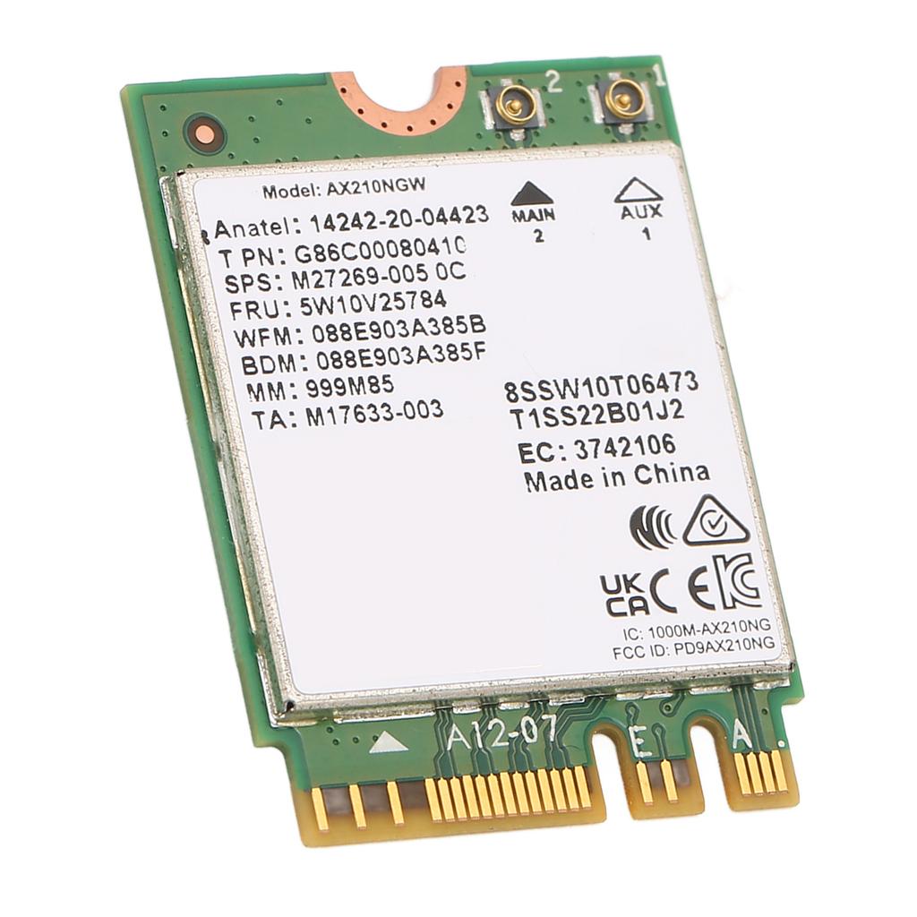 NGFF Network Card AX210 Standard NGFF M2 Triple Band 2.4G 5G 6G BT 5.2 MU MIMO WIFI6E Network Card