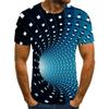 Men's T Shirt Optical Illusion Crew Neck Round Neck 3D Print Plus Size Casual Short Sleeve Clothing Apparel Vintage Streetwear