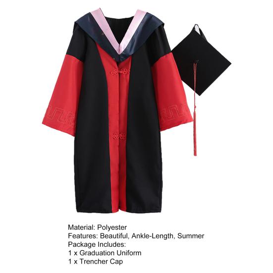 1 комплект выпускной мантии, не деформирующийся, дышащий полиэстер, элегантная праздничная академическая форма для унисекс