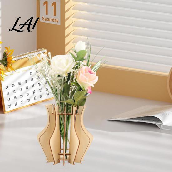 Elegant Desktop Flower Stand Wooden Puzzle Vase Arrangement Display for Placing Flowers & Decorative Artificial Flowers Suitable Decorating