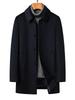 Men's Mid-Length Wool Coat with Goose Down for Autumn Winter - Cashmere Overcoat for Middle-Aged and Elderly