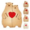 1 комплект деревянного медведя, семейного пазла, орнамента, любви, сердца, обнимающего мать и отца