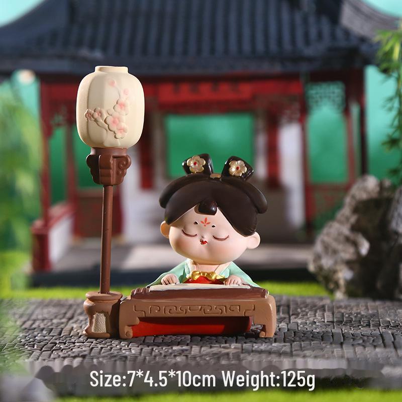 Креативный держатель для телефона в стиле династии Тан: Изысканный орнамент из смолы