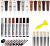 SEISSO Ремонт дерева Ремонт Ремонтный карандаш Ремонт царапин Винт Краска Отслаивание Царапина Ремонт Царапин Мелок 1 Карандаш 1 и Набор из 12 кистей, 12 цветов