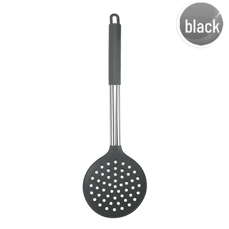 Черный набор кухонных принадлежностей из нержавеющей стали и с силиконовыми ручками, 15 предметов, с ведром для хранения