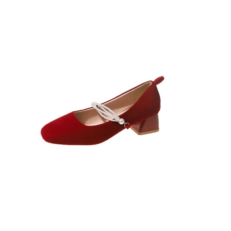 2024 Новые дизайнерские женские туфли Мэри Джейн, модные однотонные легкие туфли на блочном каблуке, женские уличные платья, элегантные туфли Zapatos