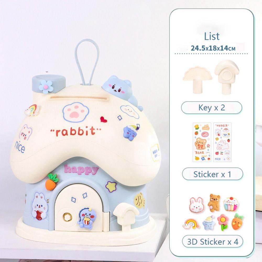 Mushroom House Money Box Portable Safe Savings Jar Creative Cash Box  Gift