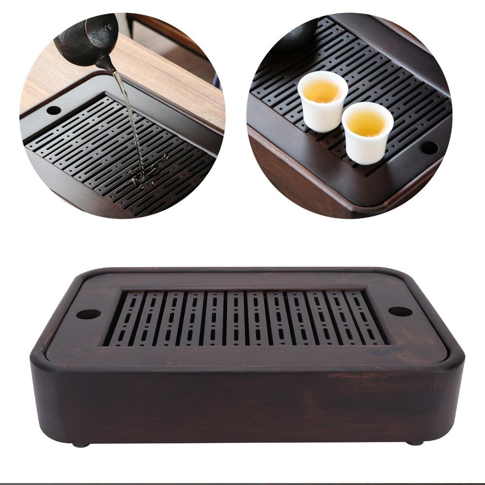 Wood Material Storage Tea Board Rectangular Shape Tea Accessory Tray Bamboo Tea Tray Household Use