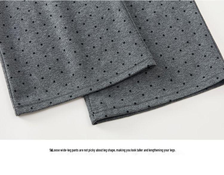 Женские брюки с кружевной вставкой в горошек с широкими штанинами до пола – Весенне-летняя нишевая модель, Повседневные свободные брюки прямого кроя