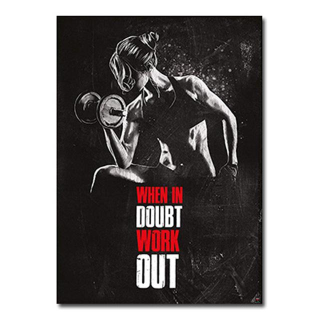 Мотивационная цитата о бодибилдинге Шелковый холст Картины для спортзала Фитнес Спорт Постер и печать Настенная картина для домашнего декора Без рамки