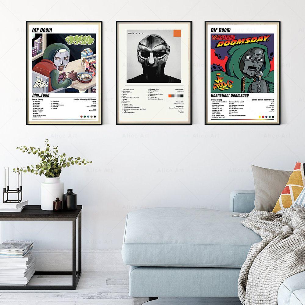 Певица Madvillain MF Doom плакаты Декор комнаты Хип-Хоп Рэп Музыкальный Альбом Звезда Настенная Картина на Холсте Для Гостиной Домашний Декор