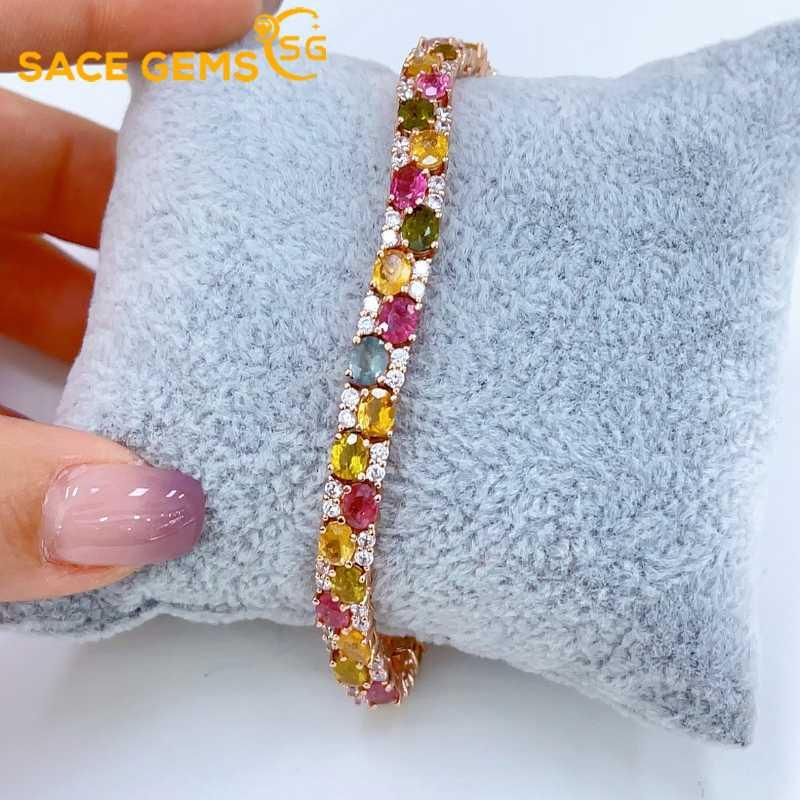 Sace Gems Браслеты из стерлингового серебра 925 пробы с натуральным турмалином и драгоценным камнем для женщин, ювелирные изделия для помолвки, коктейлей и вечеринок