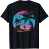 Тропические пальмы с парусником Пляж Остров Закат Футболка
