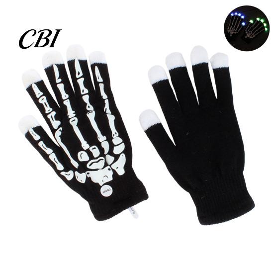 Nightclub Rave Gear LED Light Up Gloves with 6 Flashing Modes, Props for Photography Glow Halloween Christmas Party, Concert Festival Costume