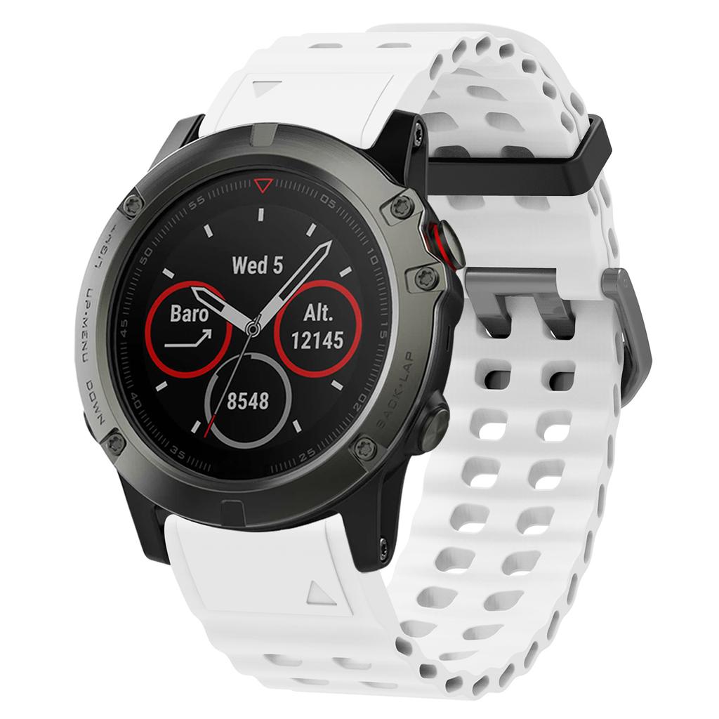 22mm Silicone Strap for Garmin Fenix 8 47mm/Fenix E 47mm/Quatix 7 Pro Multiple Holes Watchband