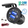 Dual USB 4.2A 12-24V Car Boat Motorcycle Tractor Charger Power Plug Outlet With Touch Switch Fast Charge RV/yacht Modification