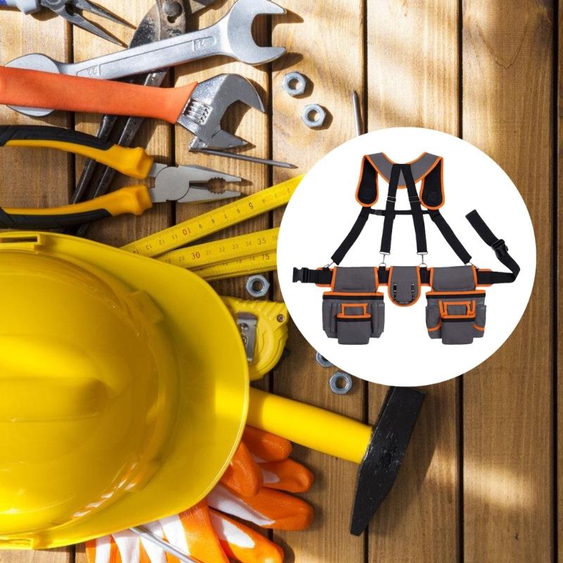 Adjustable Work Belt With Magnetic Storage Compartment For Gardening And Electrical Maintenance Tool Organization Pouch