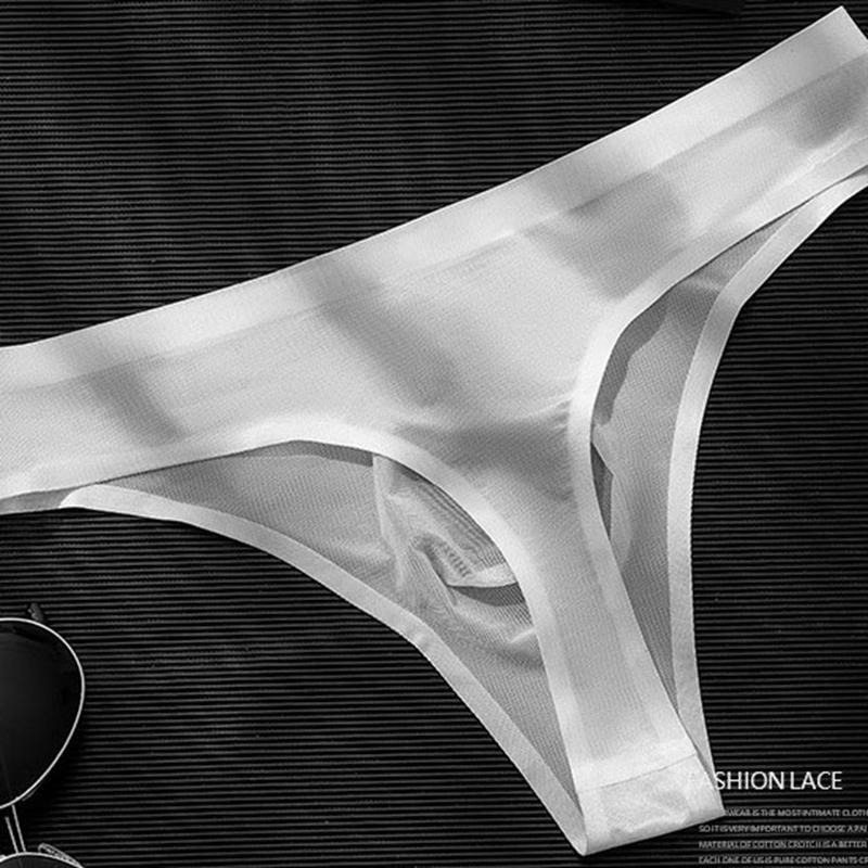 Мужское хлопковое нижнее белье Ice Silk Briefs с закрытым поясом без ширинки Silky Touch Underwears