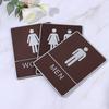 Plate Bathroom Restroom Loo Imitation Leather Toilet Signs Stickers Man&Woman Marker WC Door Plaque