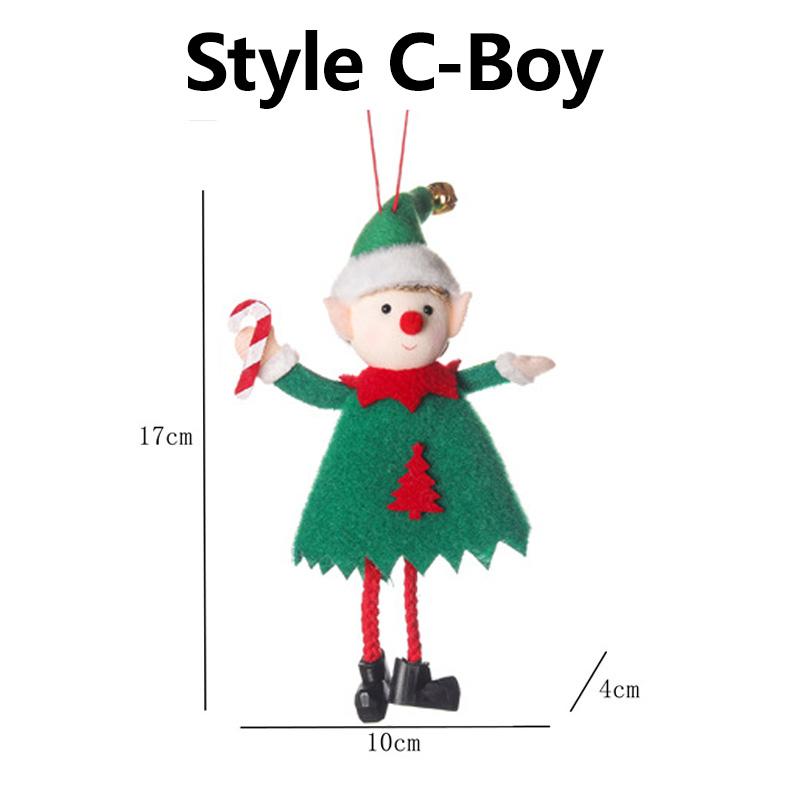 Newest Christmas Elves Stuffed Plush Dolls Hanging Ornaments Xmas Tree Decor Cute Boy Girl Elf Pendant Kids Gifts New Year Noel