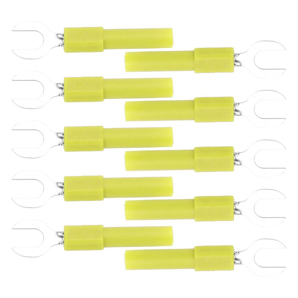 KIMISS Fork Spade Banana Plug inch up to for Electrical Wiring Y-type Connectors, 6mm/0.2 inch, 10-pack, Brass, Compatible, 4mm/0.2 Hole, 30Vac-60Vdc,