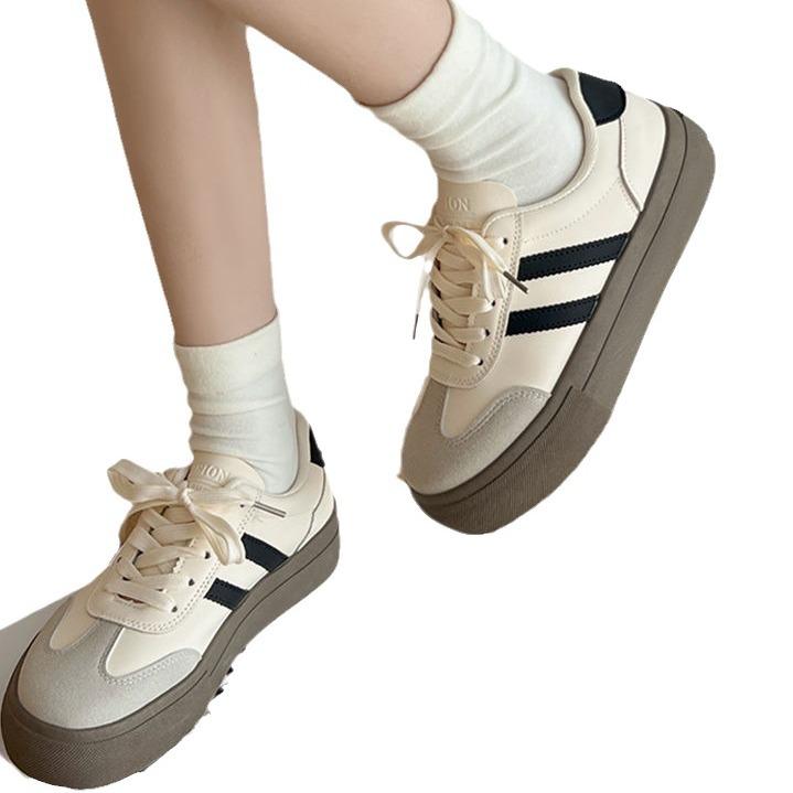 Туфли Dexun на платформе 2024 весна новые ретро универсальные повседневные кеды спортивные маленькие белые туфли