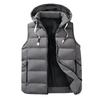 Mens Hooded Vest Winter Loose Thick Warm Sleeveless Jacket Casual Outerwear Young Adults