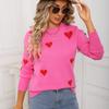 Ladies' Fashionable Heart-shaped Sweater, Loose And Versatile Valentine's Day Knitted Pullover Sweater