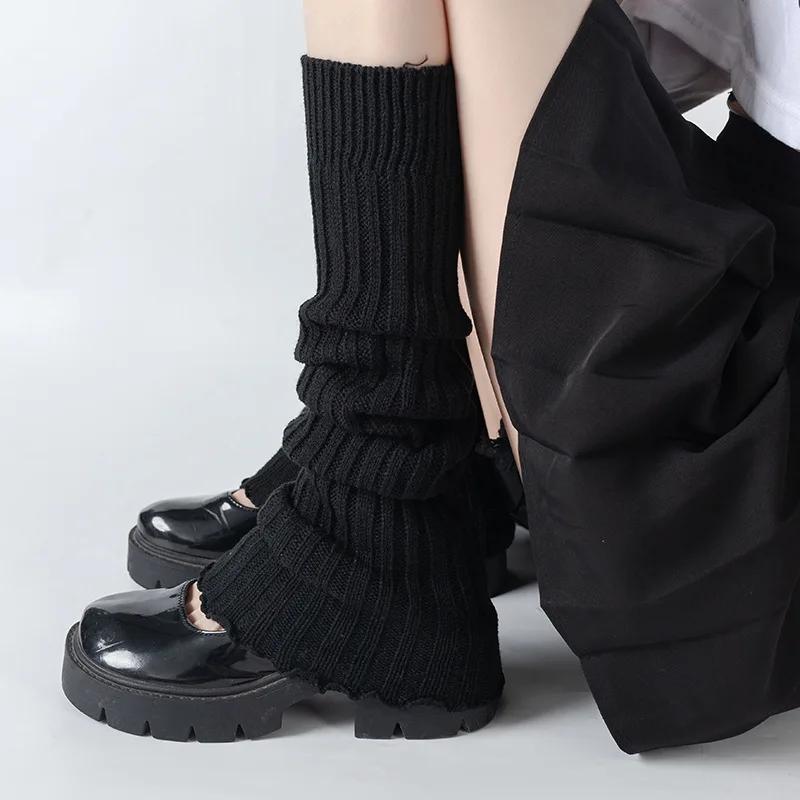 Spring Lolita Leg Warmers Socks Female Knitted Warm Foot Cover Women Warmer Lady Autumn Crochet Heap Heap Socks Boot Cuffs