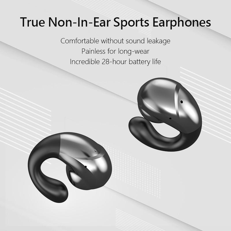 Настоящие беспроводные наушники Bluetooth 5.3 с зажимом для ушей, наушники с шумоподавлением, наушники для бега, спорта, бизнеса, громкой связи, гарнитуры для звонков