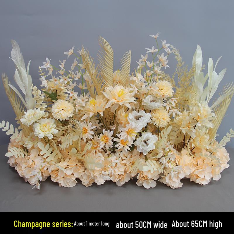 Wedding Aisle Floral Arrangement: Artificial Flower Basket & Row Decoration