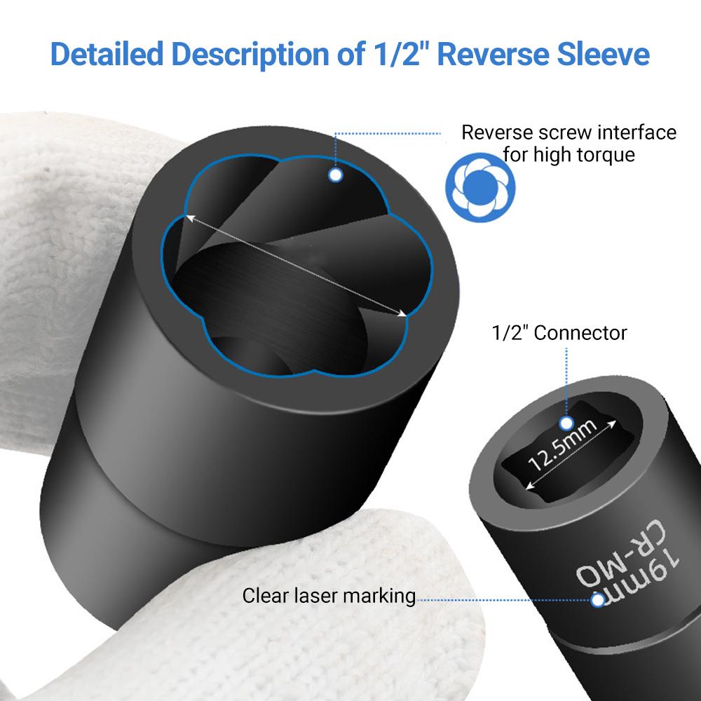 5 шт., набор насадок для снятия гаек, набор насадок для извлечения гаек, 12 дюймов, набор насадок для извлечения гаек для легкого извлечения ржавчины