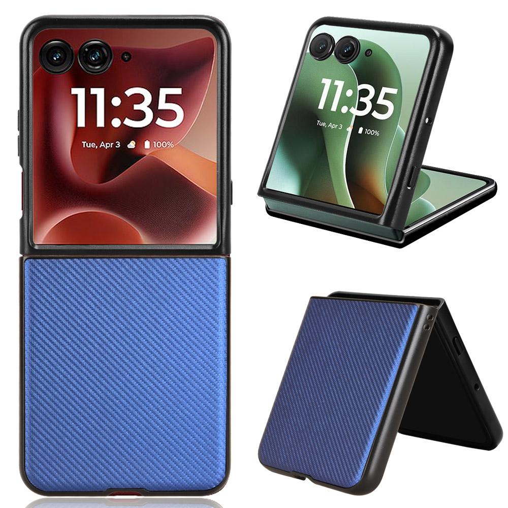 Для Motorola Razr 60 Ultra 5G Чехол Текстура углеродного волокна Противоударный PU+PC Чехол для телефона