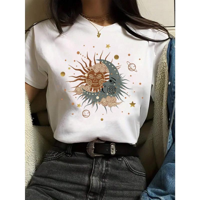 Женская футболка с коротким рукавом и принтом глаз