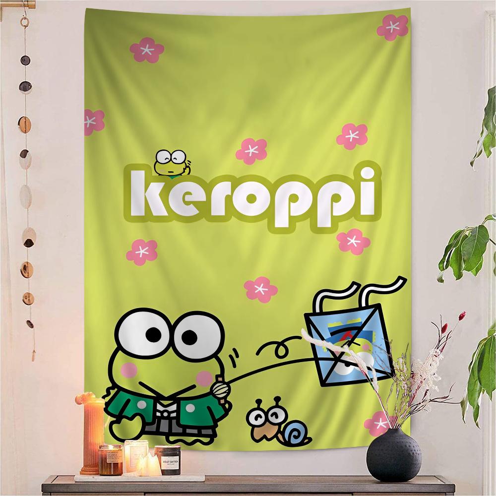 Cute Kero Kero Keroppi Cartoon Tapestry Bohemian Wall Tapestries Mandala Wall Hanging Sheets