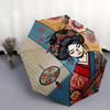 Japanese Geisha Art Print: Traditional Beauty in Vibrant ColorsUmbrella with Cute Design,Portable 3-Fold Compact Umbrella for Men&Women,Vale