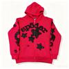 Sp5der FW23 Hoodie Unisex Streetwear Pullover Sweatshirt With Web Print Loose Fit Cotton Blend