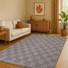 Tapis damier aspect jute intérieur extérieur beige 120x160