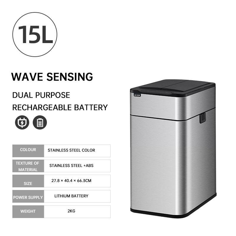 Умный мусорный бак из нержавеющей стали, автоматический датчик, кухонное мусорное ведро, большая емкость, корзины для пищевых отходов, корзина для мусора в ванной комнате